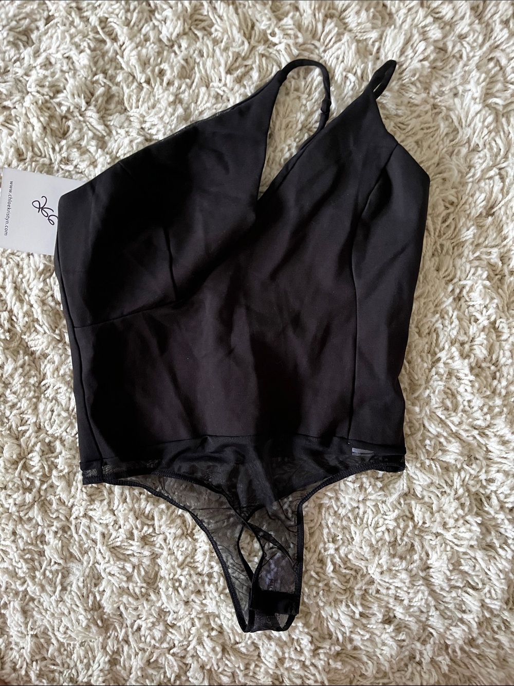 Black Asymmetric Bodysuit